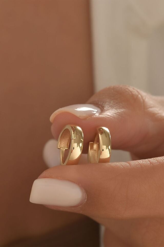 Kadın 14 Ayar Altın Halka Küpe