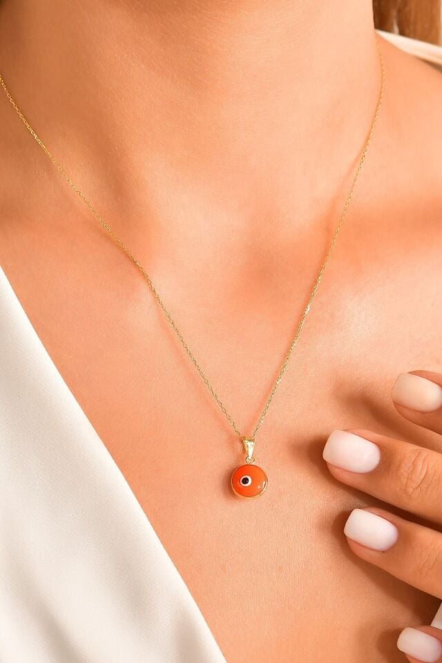 Kadın 14 Ayar Altın Nazar Göz Kolye Ucu