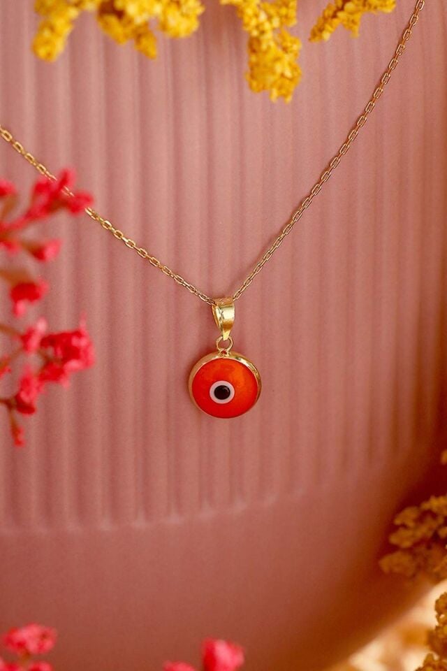 Kadın 14 Ayar Altın Nazar Göz Kolye Ucu