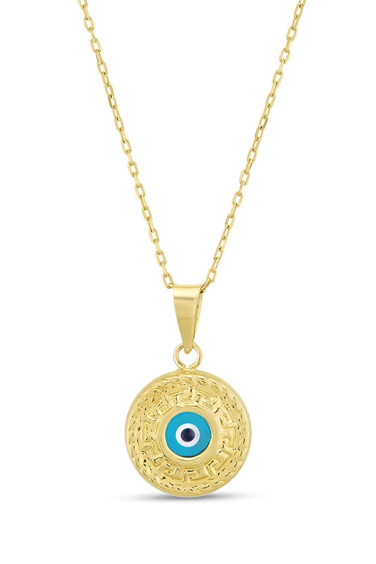 Kadın 14 Ayar Altın Nazar Göz Kolye