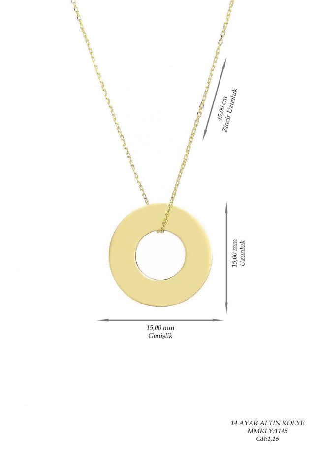 Moom Mücevherat Kadın 14 Ayar Altın Halka Kolye