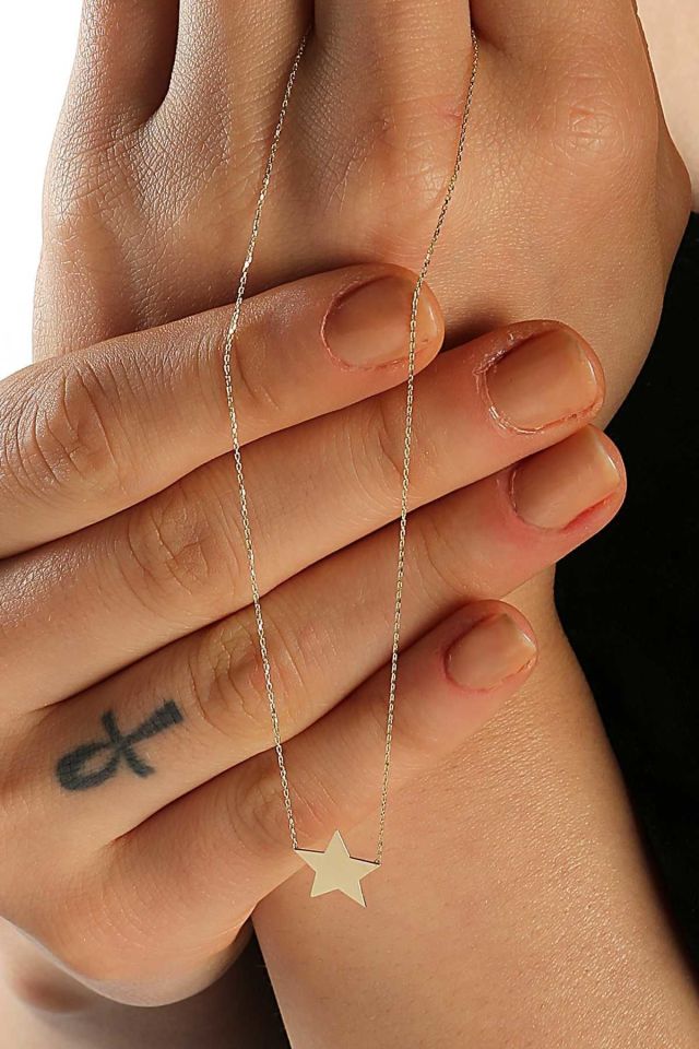 Moom Mücevherat Kadın 14 Ayar Altın Yıldız Kolye