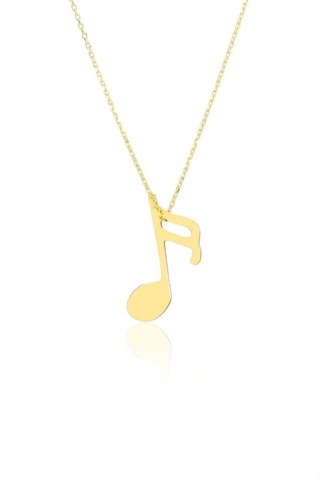 Moom Mücevherat Kadın 14 Ayar Altın Nota Kolye