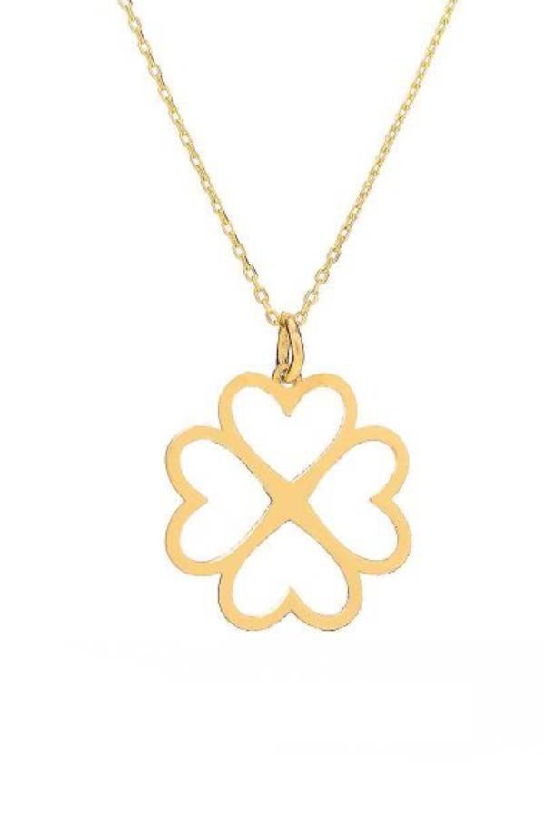 Moom Mücevherat Kadın 14 Ayar Altın Yonca Kolye