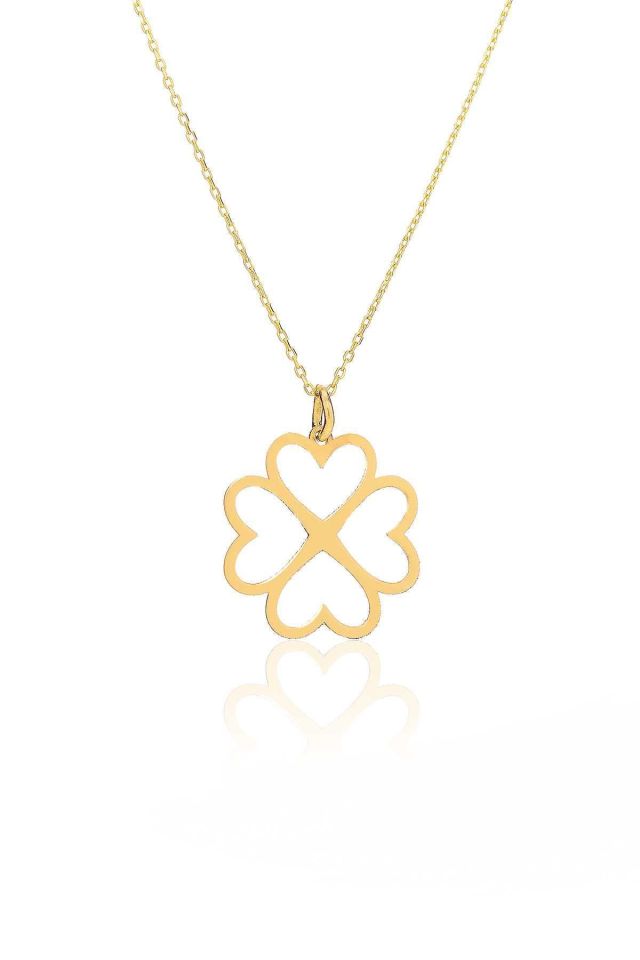 Moom Mücevherat Kadın 14 Ayar Altın Yonca Kolye