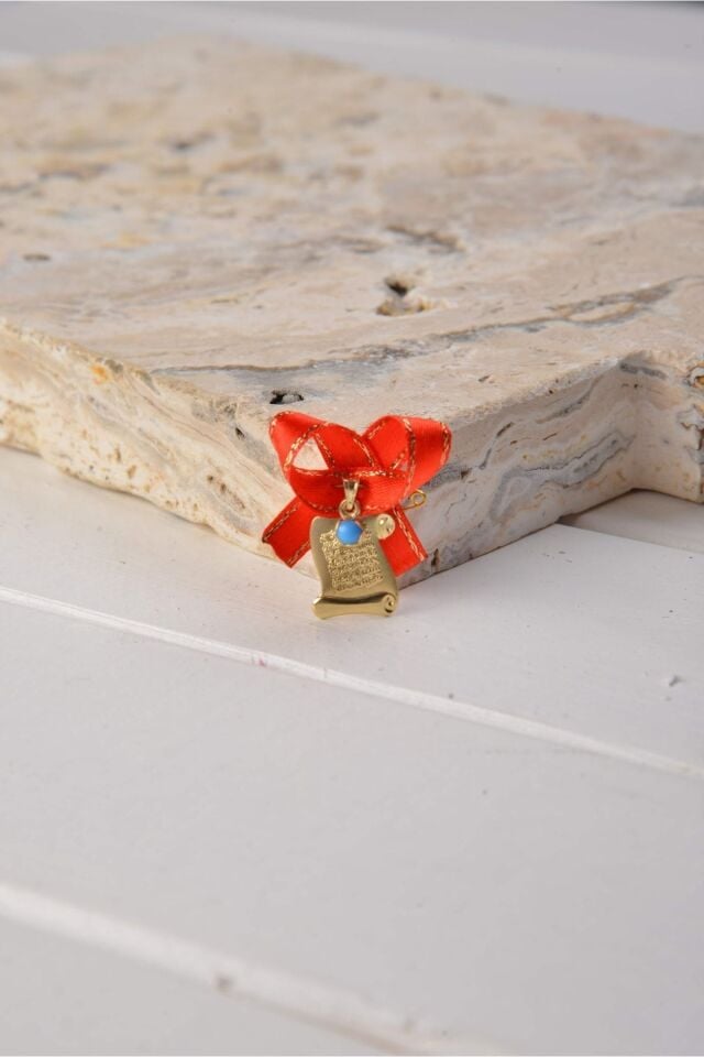 Kadın 14 Ayar Altın Hediyelik Maşallah'lı Mavi Taşlı Kolye Ucu