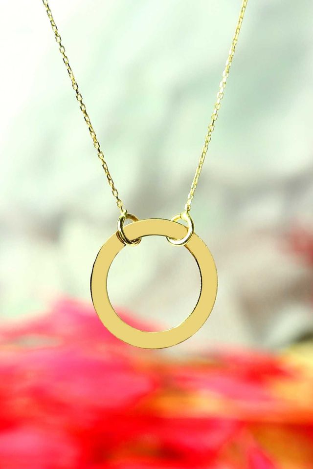 Moom Mücevherat Kadın 14 Ayar Altın Mini Halka Kolye