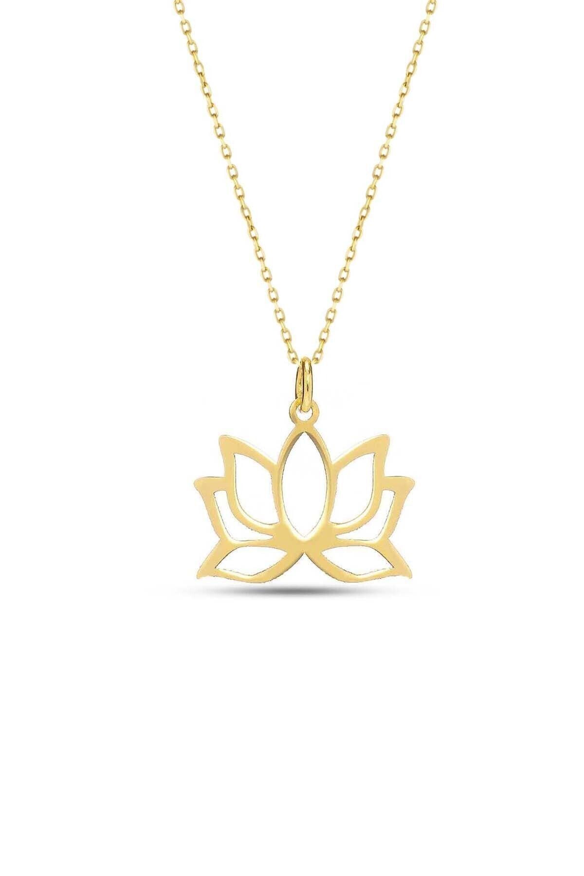 14 Ayar Altın Lotus Çiçeği Kolye