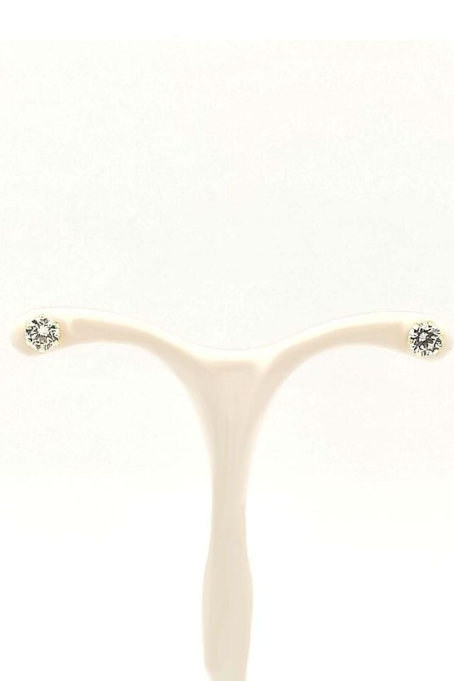 Moom Mücevherat Tek Taş 14 Ayar 6 Tırnaklı Gösterişli Altın Küpe