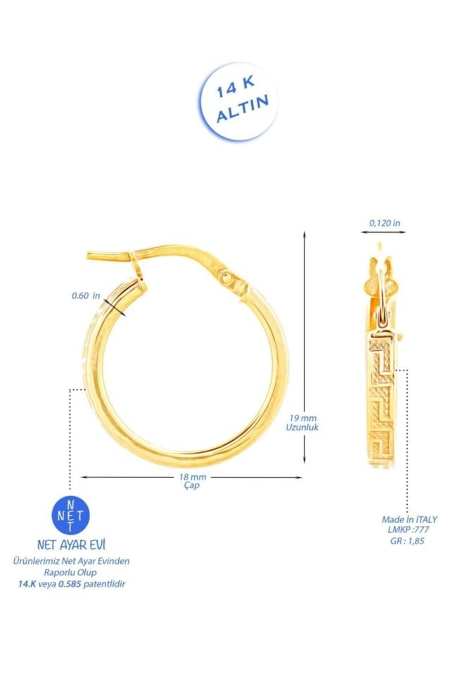 İtalyan Altın Halka Küpe