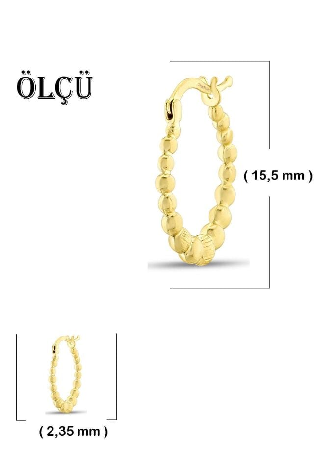 Kadın 14 Ayar Altın Küpe Minimalist Dorika Modern Halka Altın Küpe 15 Mm