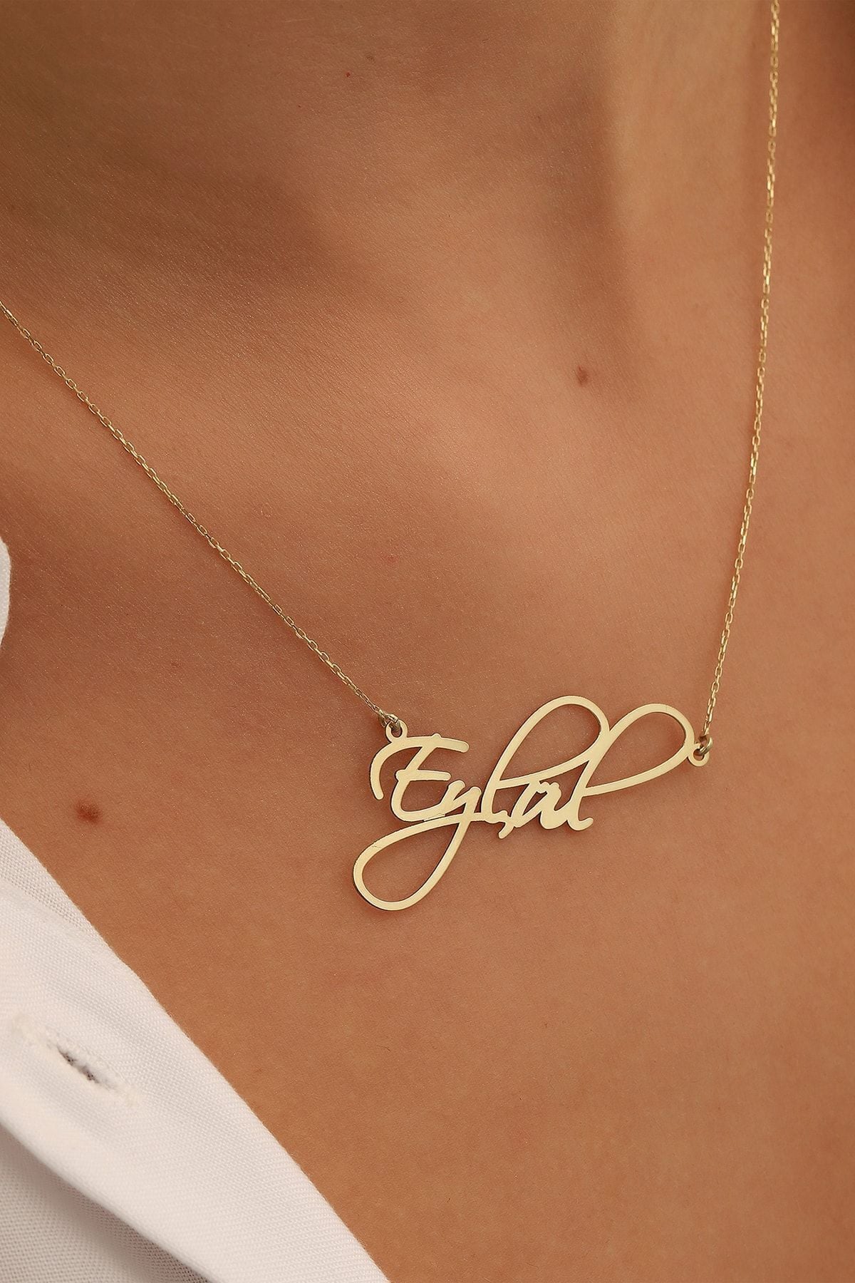 Altın Kolye /el Yapımı Tasarım Altın Kolye/14 Ayar Altın Isim Kolye/altın Isim Kolye