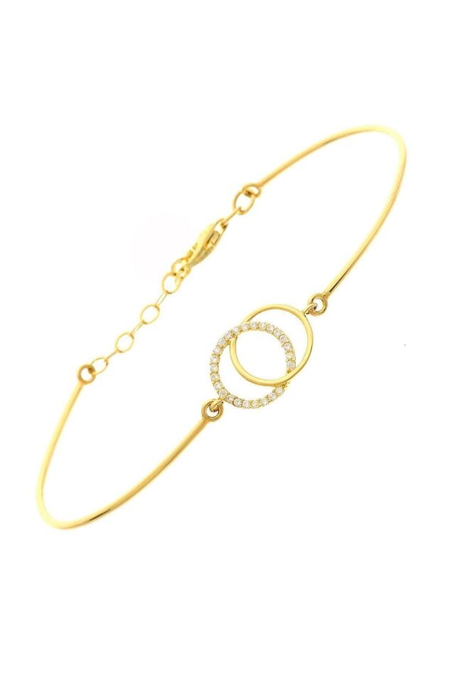 14 Ayar Altın Bileklik Kelepçe Çift Alyans Modeli 7,00 cm Çapında