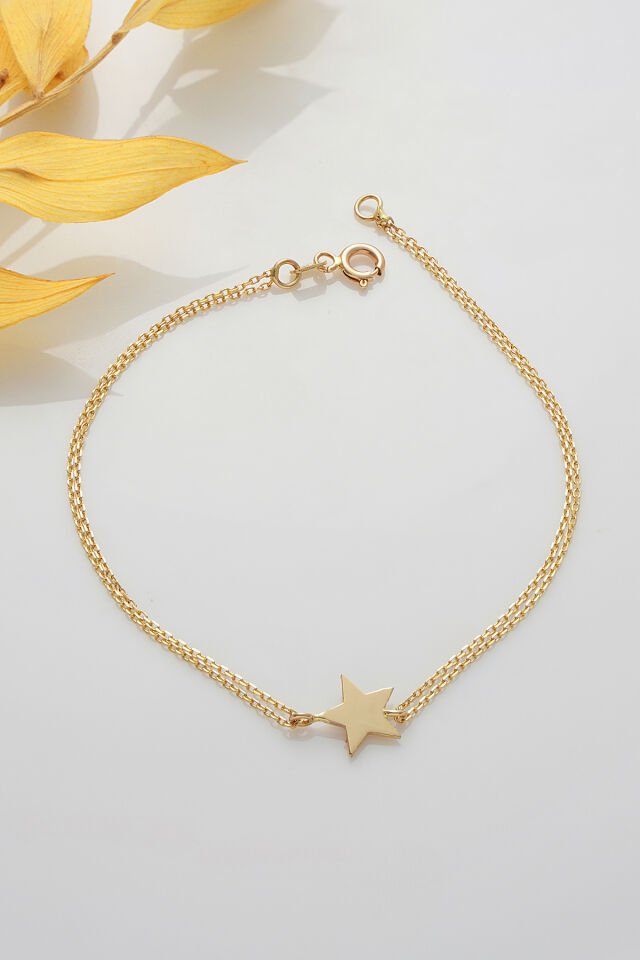 14 Ayar Altın Yıldız Bileklik