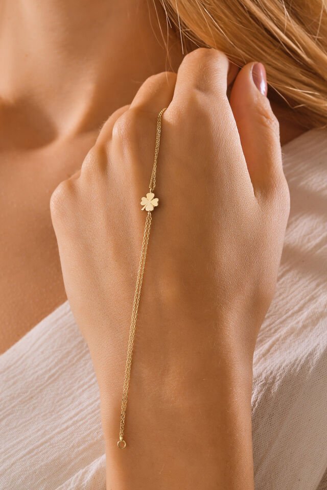 14 Ayar Altın Yonca Bileklik