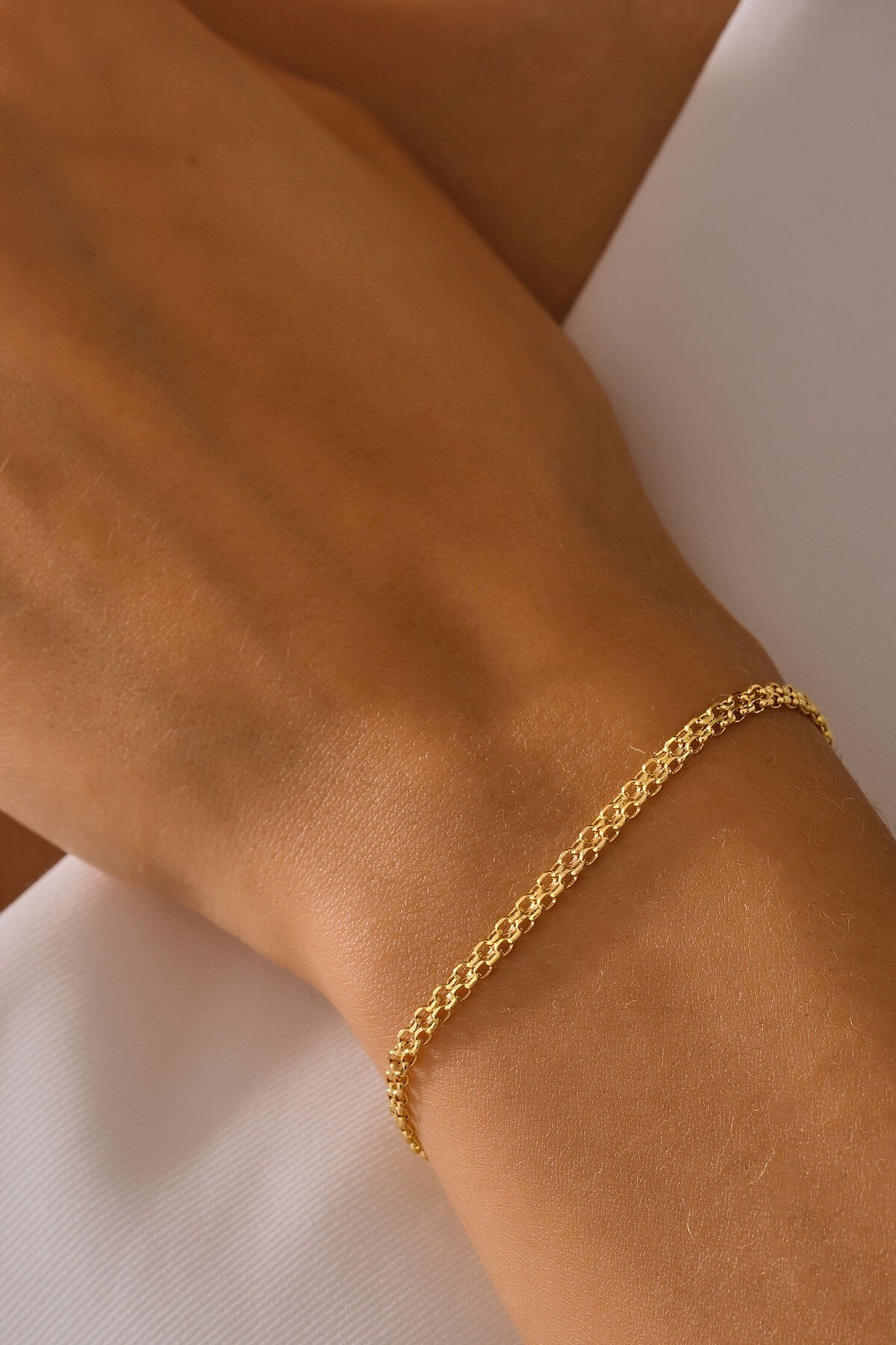 14 Ayar Altın Bismark Zincir Bileklik