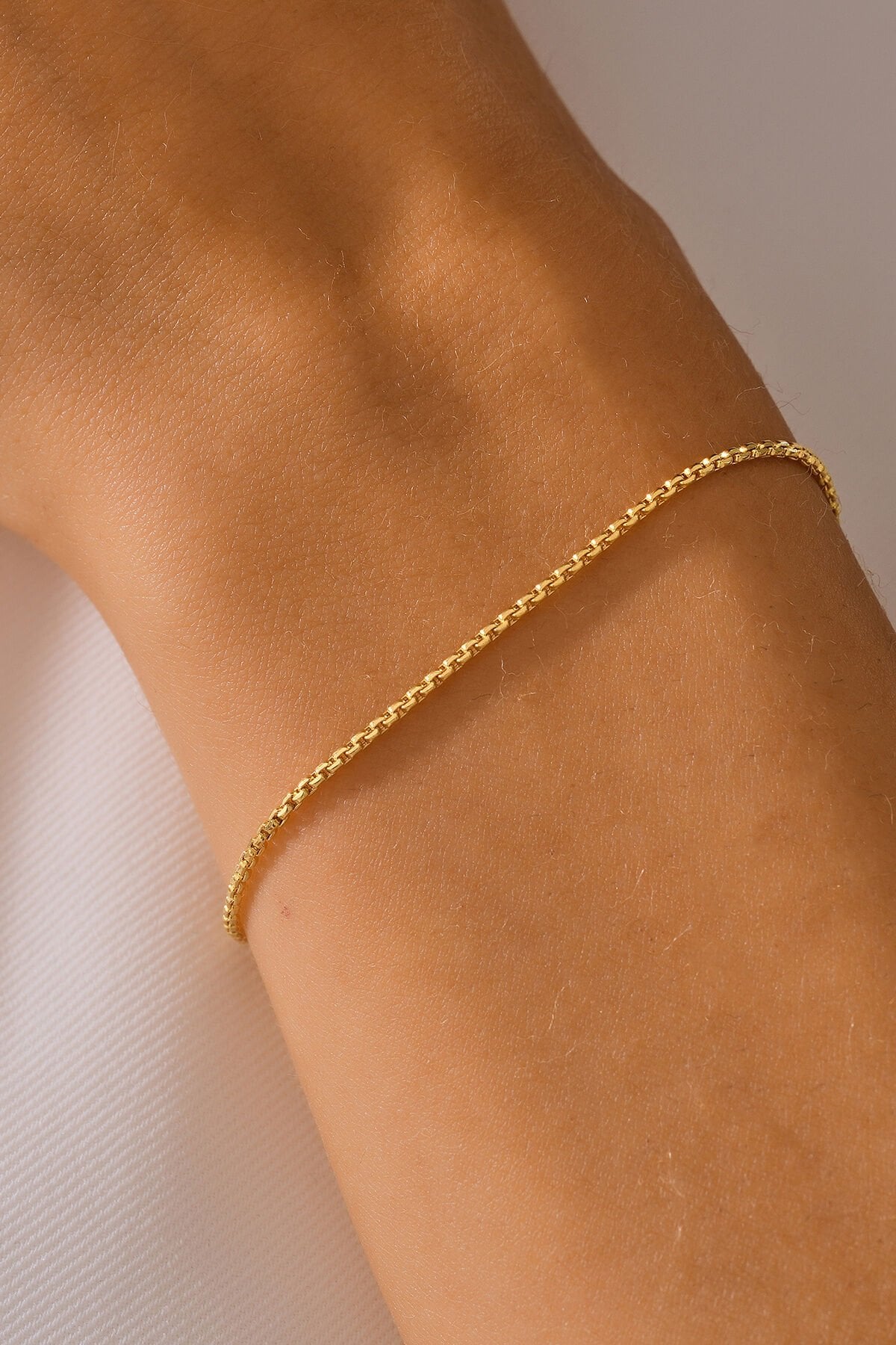 14 Ayar Altın Örme Zincir Bileklik