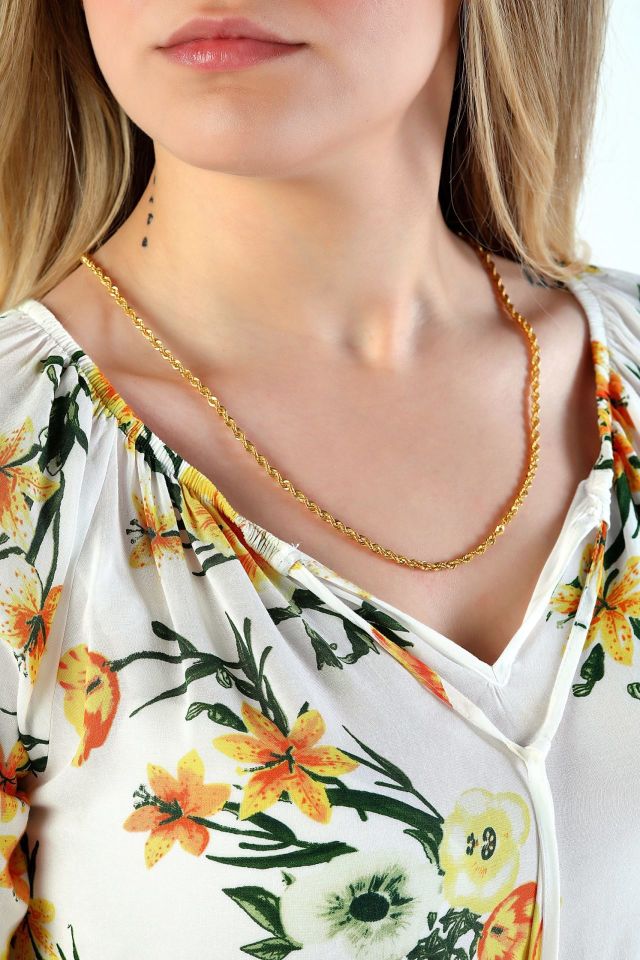 Moom Mücevherat Kadın 8 Ayar Altın Halat Zincir