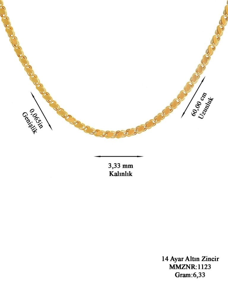 Moom Mücevherat Kadın 14 Ayar Altın Pullu Zincir