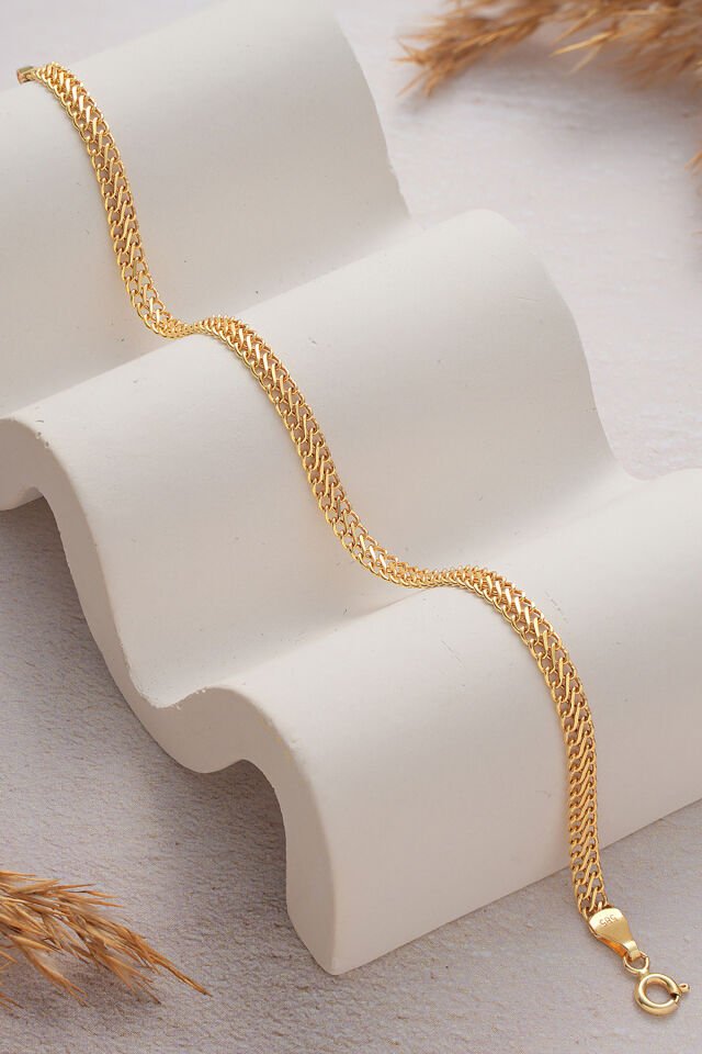 14 Ayar Altın Viyana Örme Bileklik