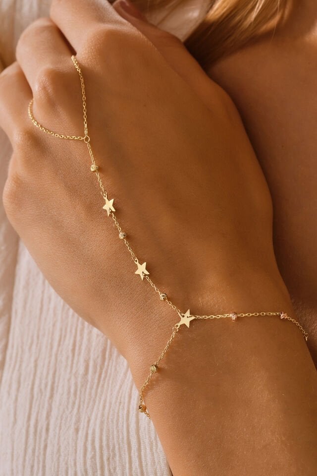 14 Ayar Altın Şahmeran Yıldızlı Dorika Toplu Şahmeran