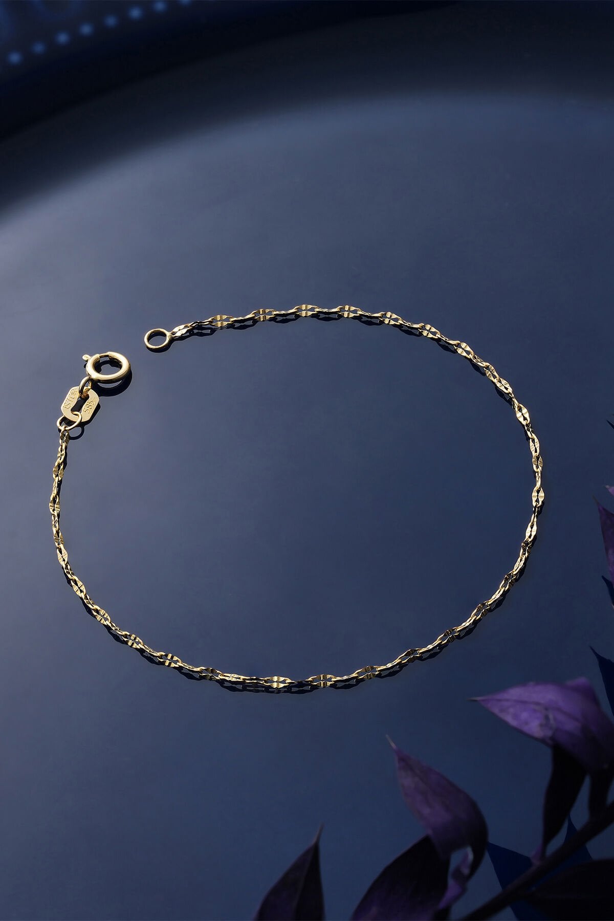 14 Ayar Altın Aynalı Zincir Bileklik