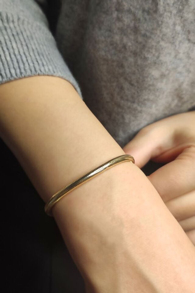 14 Ayar Altın Bileklik Esnek Her Bileğe Uygun Boyutta Ayarlanabilir Bilezik