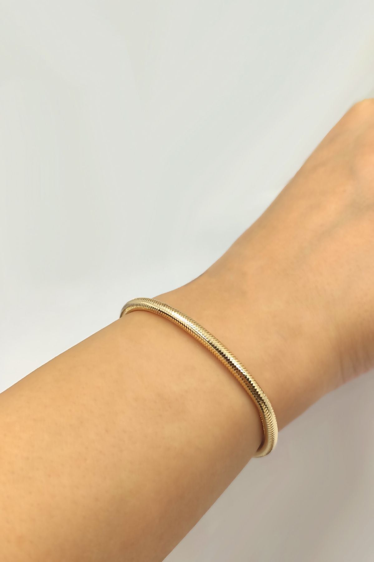 14 Ayar Altın Bileklik Esnek Her Bileğe Uygun Boyutta Ayarlanabilir Bilezik