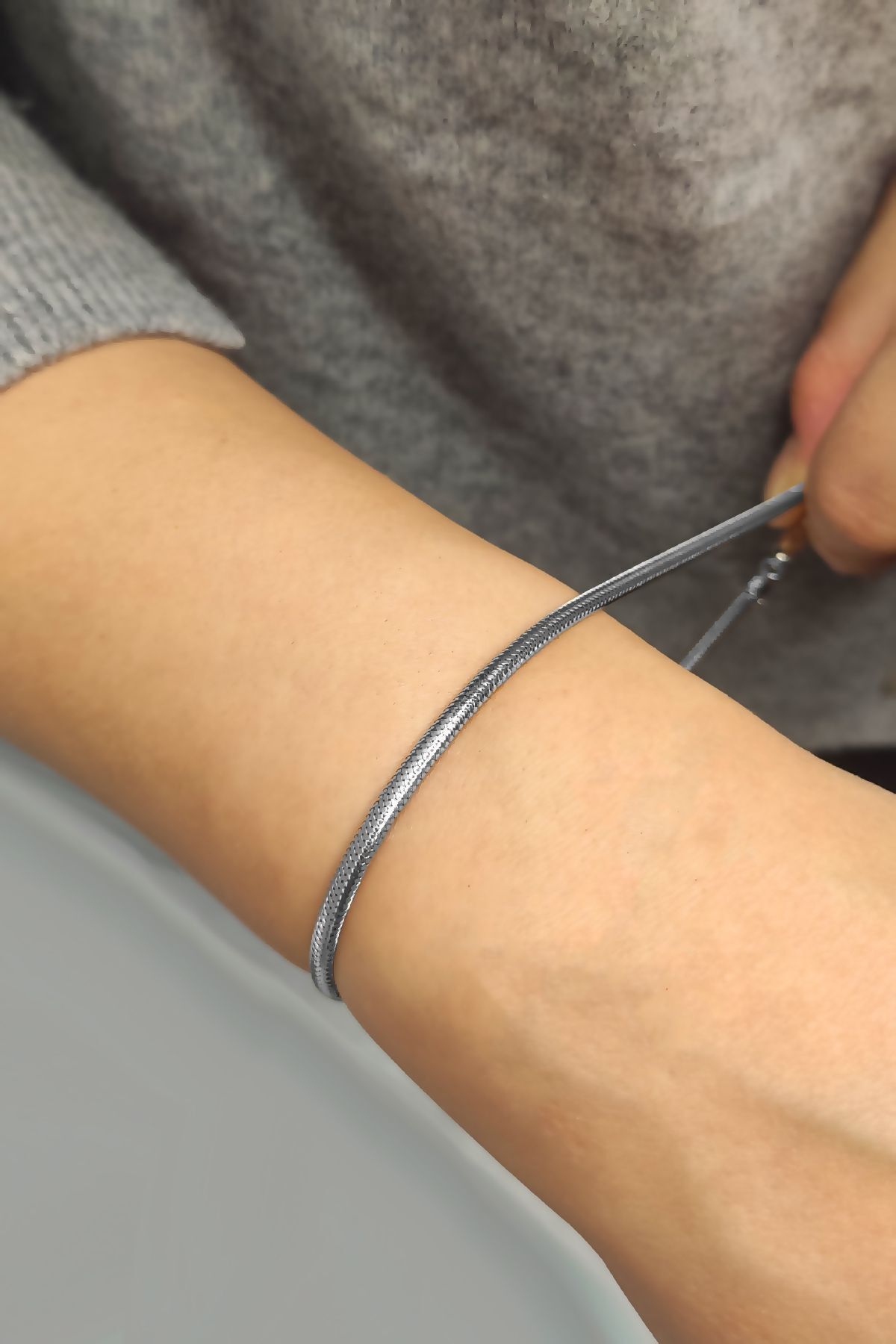 14 Ayar Altın Bileklik Beyaz Esnek Her Bileğe Uygun Boyutta Ayarlanabilir Bilezik