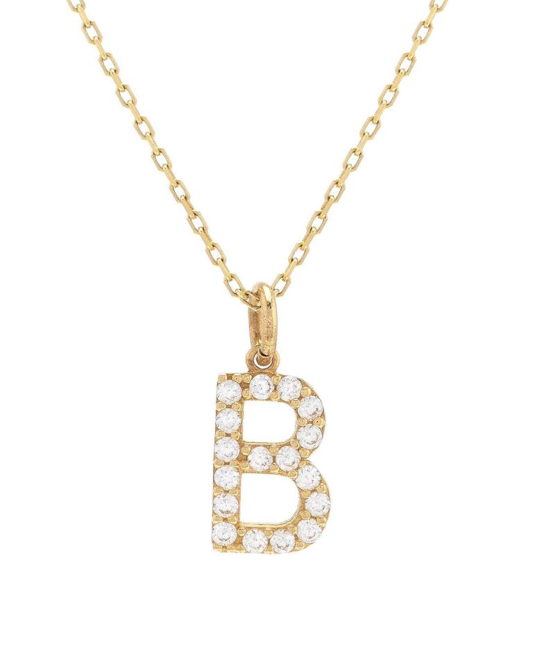 Moom Mücevherat Kadın 14 Ayar Altın B Harfi Kolye
