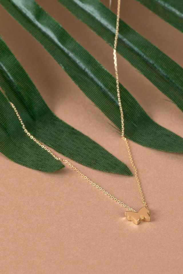 Moom Mücevherat Kadın 14 Ayar Altın Kelebek Kolye