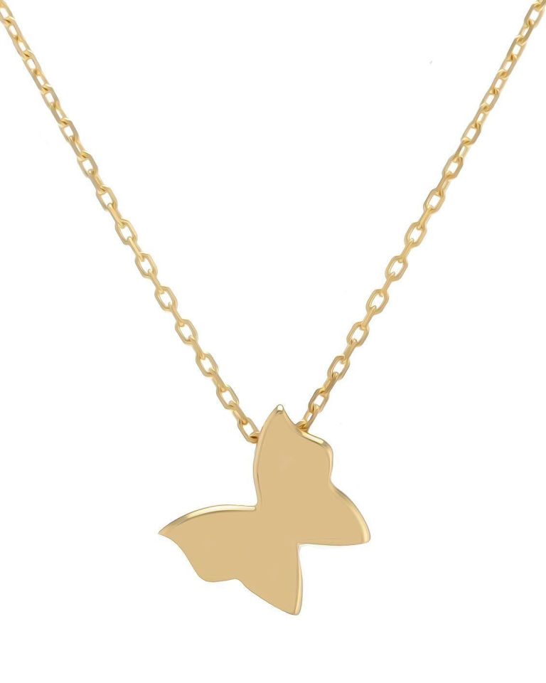 Moom Mücevherat Kadın 14 Ayar Altın Kelebek Kolye