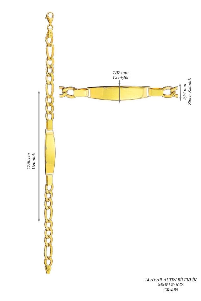 Çocuk 14 Ayar Altın Künye