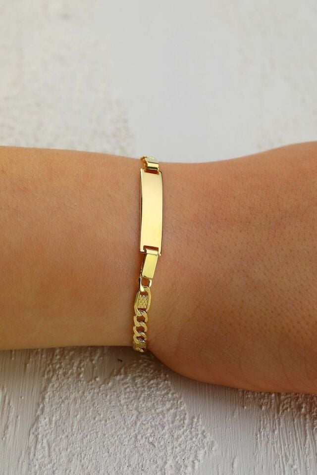 Çocuk 14 Ayar Altın Künye Bileklik