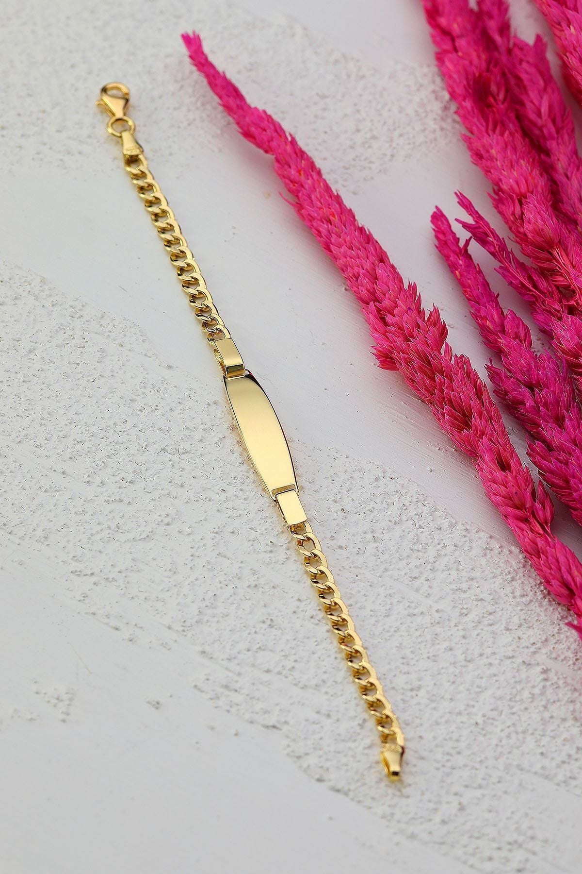 Çocuk 14 Ayar Altın Künye Bileklik