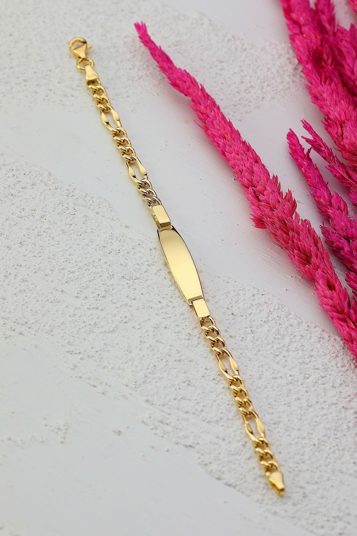 Çocuk 14 Ayar Altın Künye Bileklik