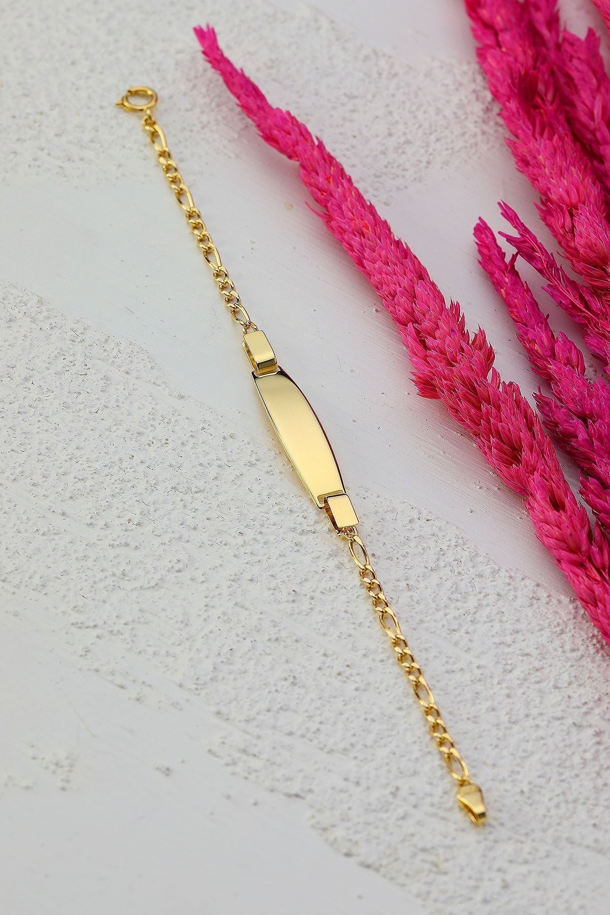 Çocuk 14 Ayar Altın Künye Bileklik