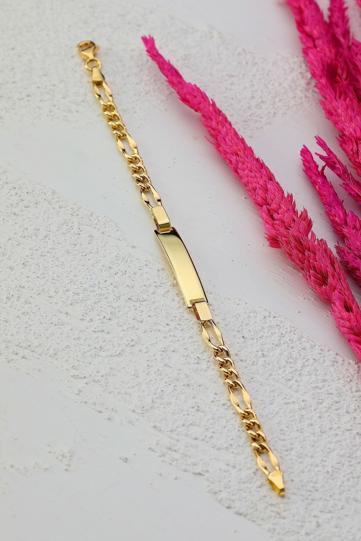 Çocuk 14 Ayar Altın Künye Bileklik