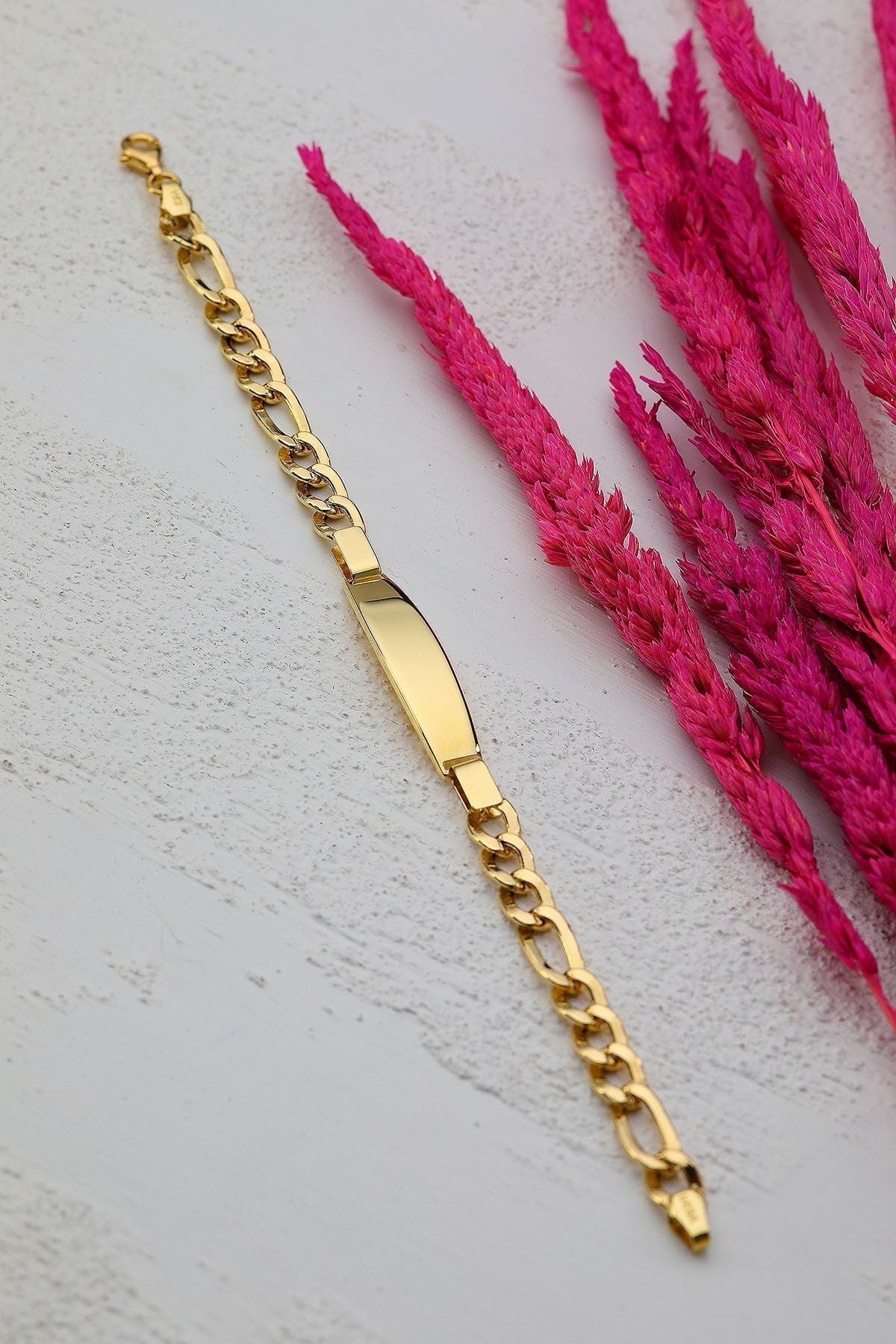 Çocuk Altın Künye Bileklik  14 Ayar