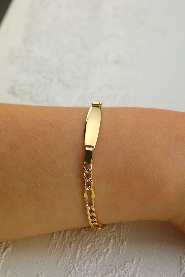 Çocuk 14 Ayar Altın Künye Bileklik