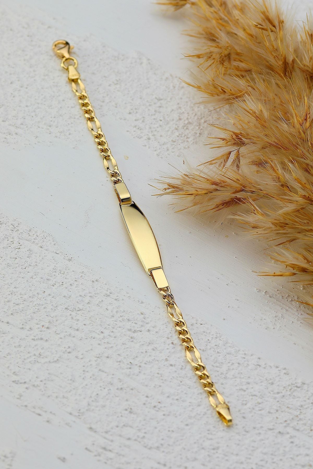 Çocuk 14 Ayar Altın Künye Bileklik