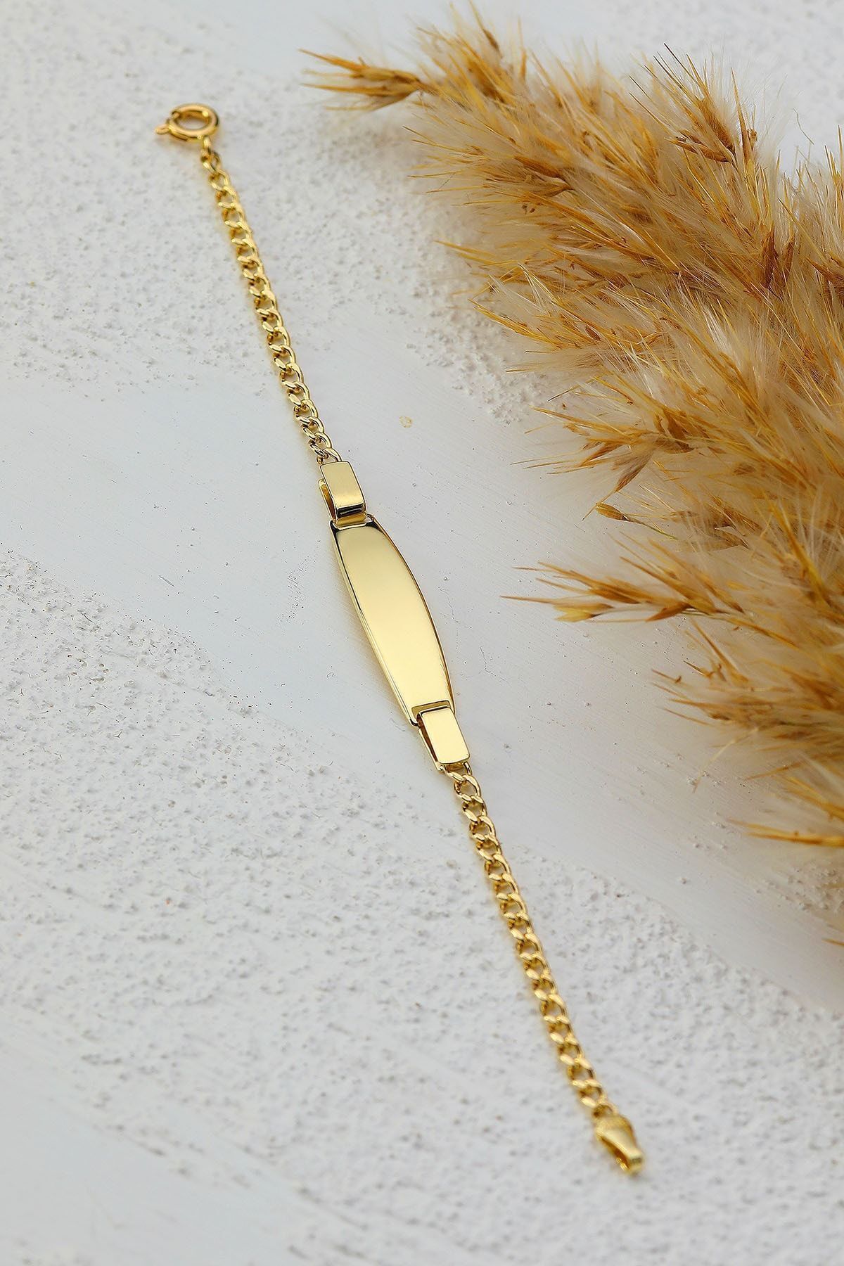 Çocuk 14 Ayar Altın Künye Bileklik