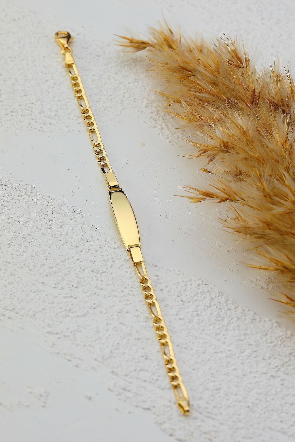 Çocuk 14 Ayar Altın Künye Bileklik