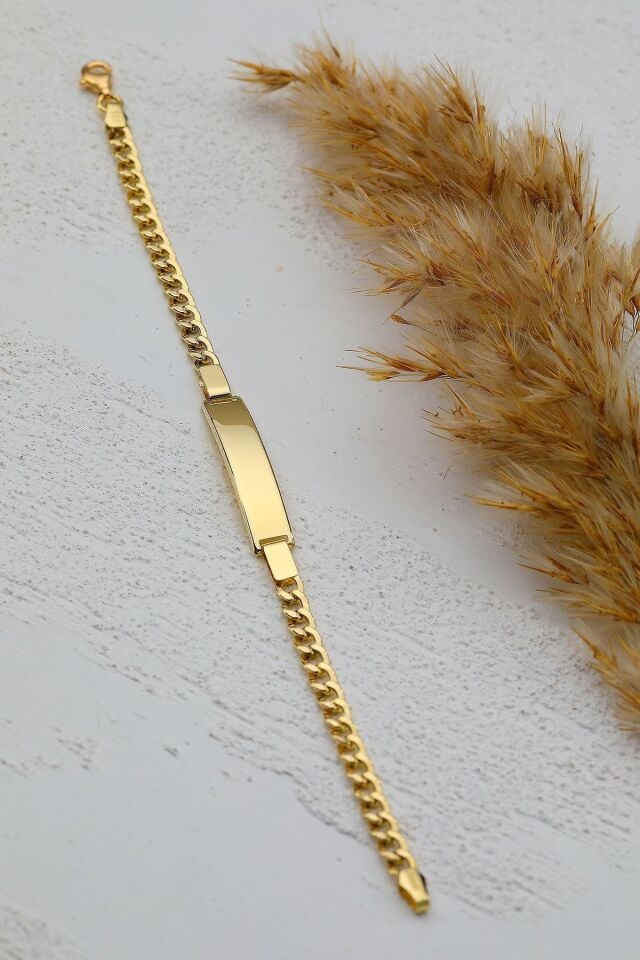 Çocuk 14 Ayar Altın Künye Bileklik