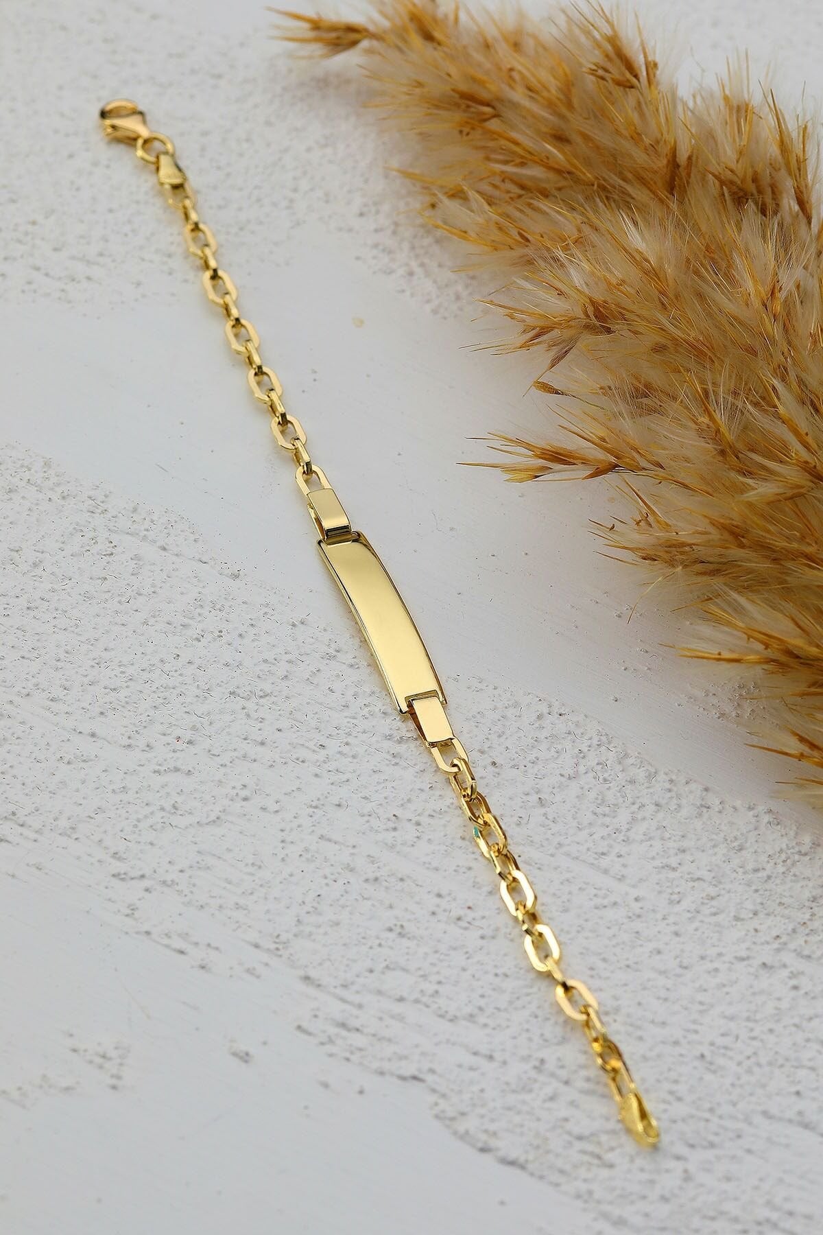 Çocuk 14 Ayar Altın Künye Bileklik