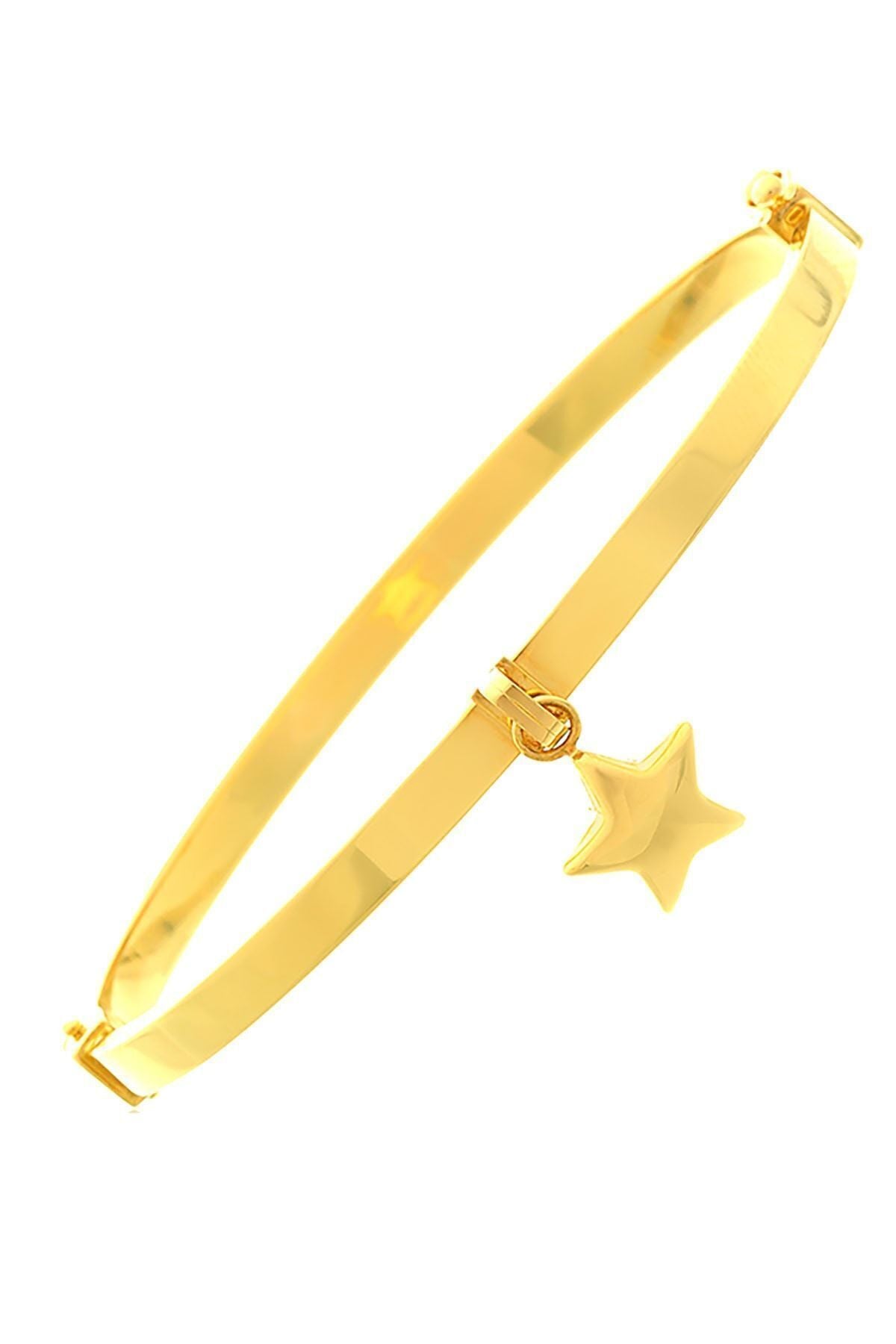 Kadın Altın Tek Yıldız Sallantılı Kelepçe