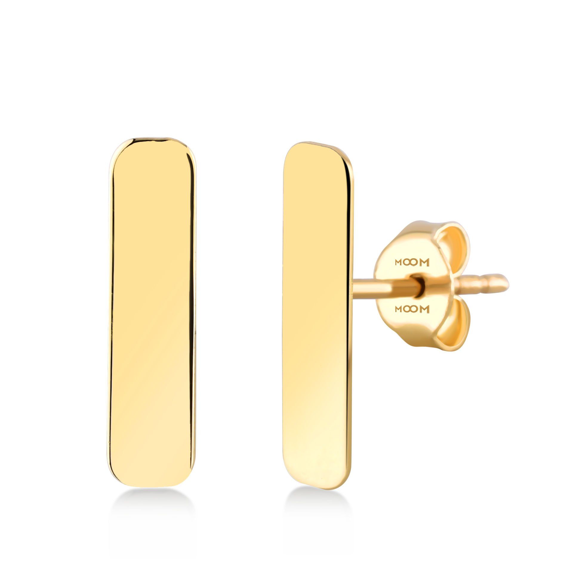 Moom Mücevherat 14 Ayar Altın Bar Saplama Küpe
