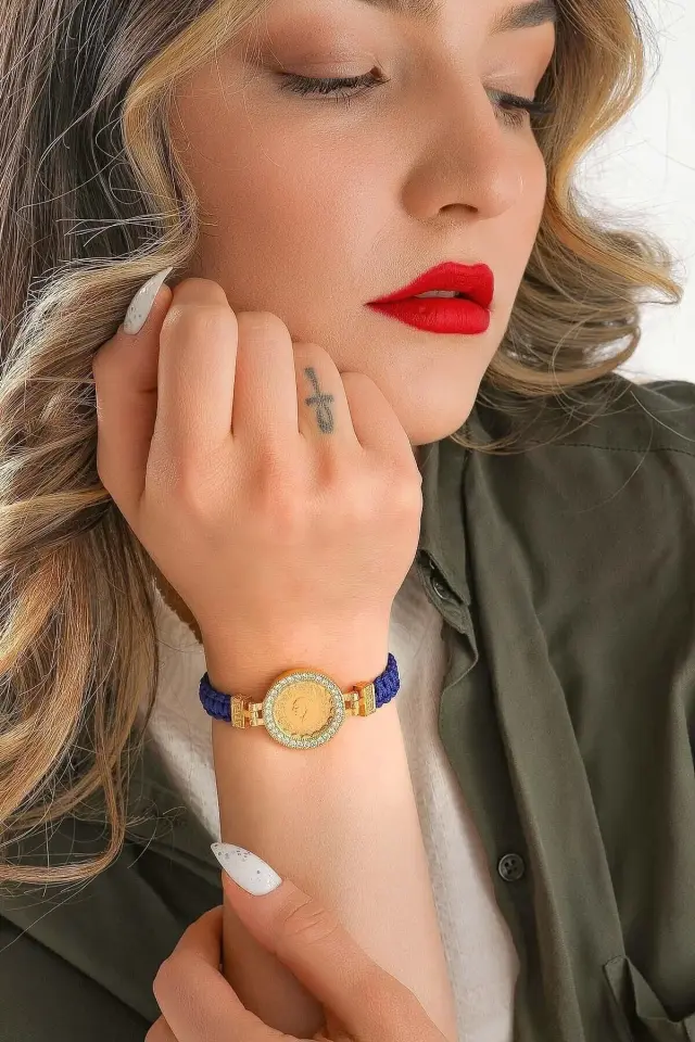 Moom Mücevherat Kadın Yeni Tarihli 22 Ayar Çeyrek Altın Bileklik