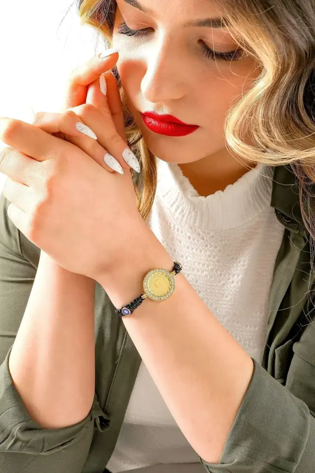 Moom Mücevherat Kadın Yeni Tarihli 22 Ayar Çeyrek Altın Bileklik