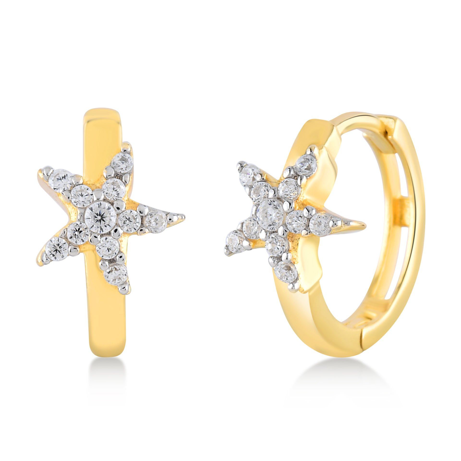 Moom Mücevherat 14 Ayar Yıldız Kübik Zirkon Taşlı Küpe